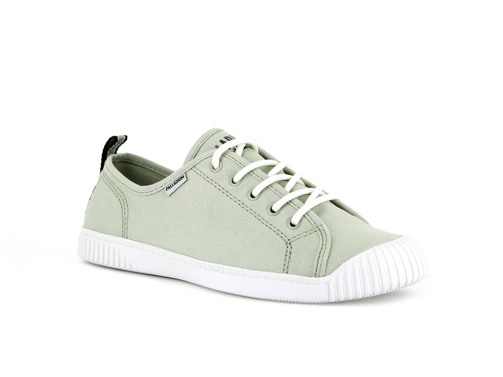 Zapatillas Palladium EASY LACE CANVAS Mujer Verde Oliva | Costa Rica-20871